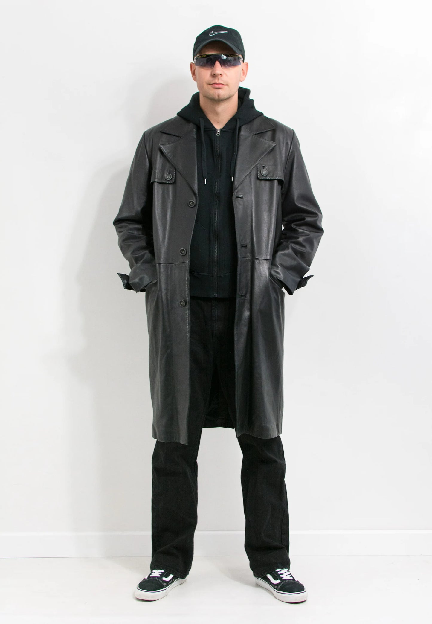 Leather Trench Coat For Men's