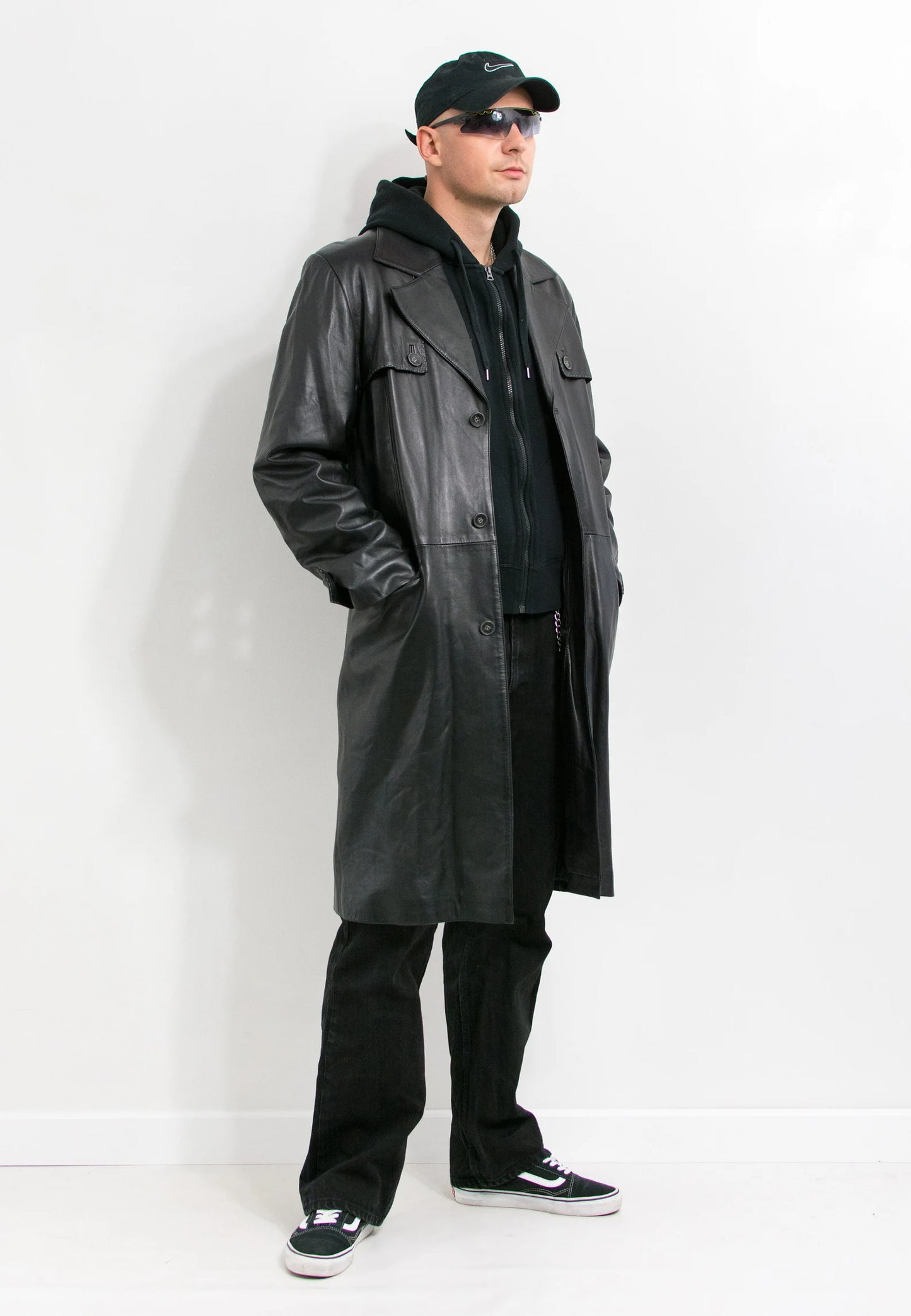 Leather Trench Coat For Men's