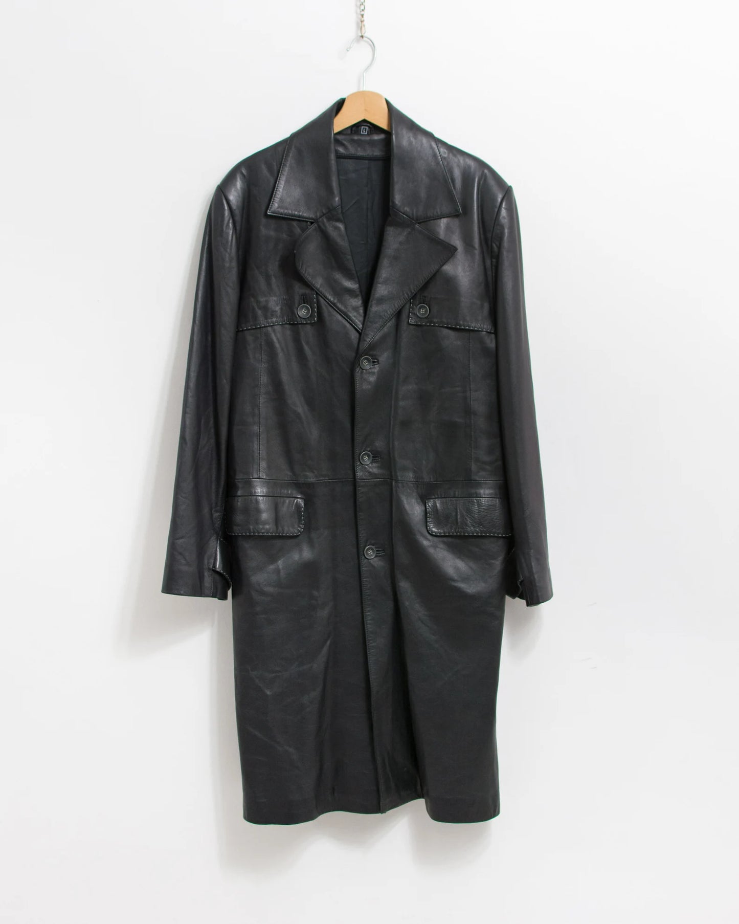 Leather Trench Coat For Men's