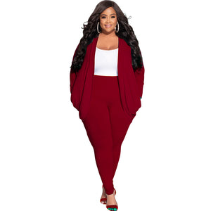 Cardigan And Leggings Plus Size Suit For Women