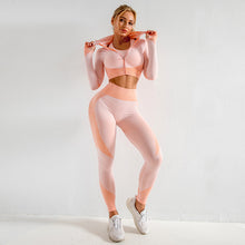 Cargar imagen en el visor de la galería, 3PCS Yoga Set Seamless Sport Set Women Gym Clothing Tracksuit
