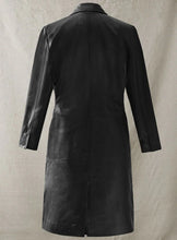 Indlæs billede til gallerivisning MARGOT ROBBIE Black Leather 3/4 Length Coat

