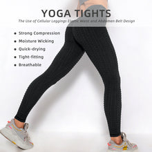 Carica l&#39;immagine nel visualizzatore di Gallery, Women TIK Tok Leggings Bubble Textured Leggings Butt Lifting Yoga Pants Black Amazon Banned
