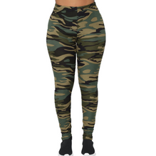 Laden Sie das Bild in den Galerie-Viewer, Camouflage Printed Grey Casual Legging Pants
