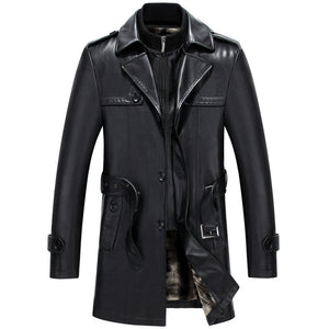 Men's Premium Sheepskin Mid Length Coat