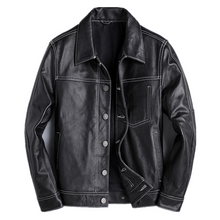 Lataa kuva Galleria-katseluun, Men&#39;s Premium Cowhide Leather Jacket
