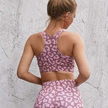 Laden Sie das Bild in den Galerie-Viewer, Workout Leggings Sports Leopard Suits Yoga Set Women
