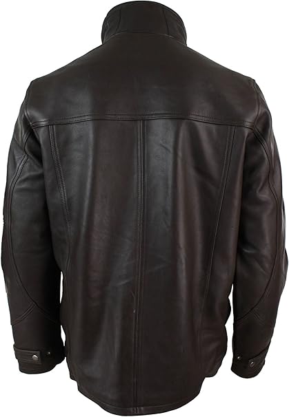 Men's Dark Brown Sheep Leather 3/4 Safari Coat