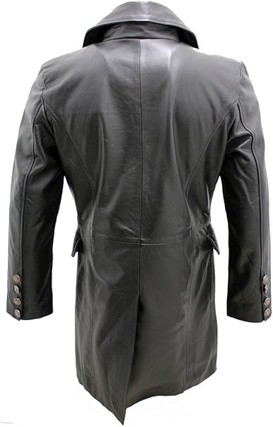Men's Leather Double Breasted Coat Jacket