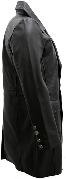 Men's Leather Double Breasted Coat Jacket