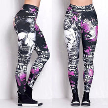 Cargar imagen en el visor de la galería, Women&#39;s Fashion Skull Witch Print Leggings
