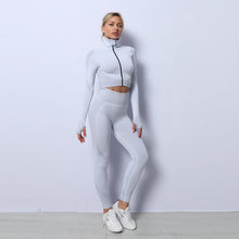 Cargar imagen en el visor de la galería, 3PCS Yoga Set Seamless Sport Set Women Gym Clothing Tracksuit
