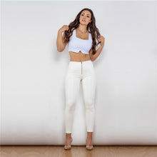 Load image into Gallery viewer, Shascullfites Melody Hip-lifting And Shaping Warm Leggings White Vegan Leather Leggings  Booty Lifting
