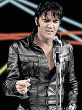 Laden Sie das Bild in den Galerie-Viewer, Elvis Presley echte Lederjacke
