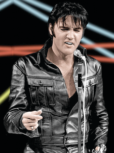 Veste en cuir véritable Elvis Presley