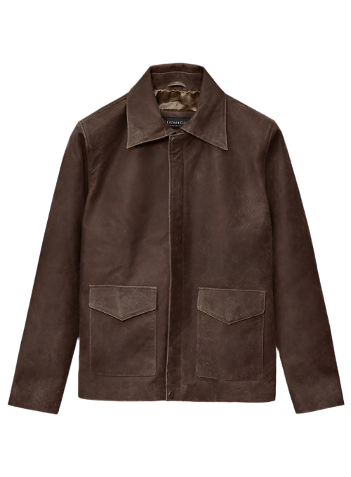 Men's Vintage Brown Nubuck Leather Jacket
