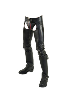 Men's Black Genuine Leather Chaps