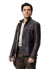 Indlæs billede til gallerivisning OSCAR ISAAC STAR WARS Dark Brown Leather Jacket
