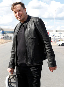 Elon Musk Black Goat Leather Jacket