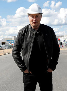 Elon Musk Black Goat Leather Jacket