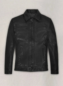 STEVE BURTON Black Leather Jacket