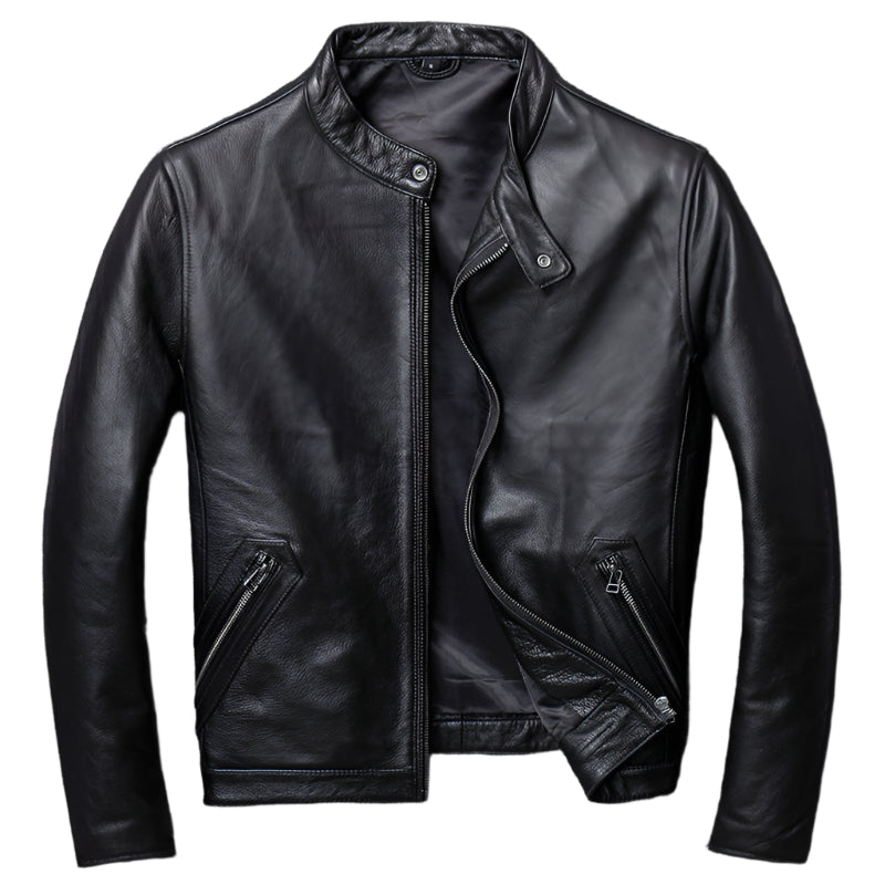 Blouson Biker Homme Noir Brando En Cuir Premium