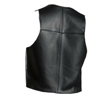 Carica l&#39;immagine nel visualizzatore di Gallery, Men&#39;s Black Genuine Leather Open Vest
