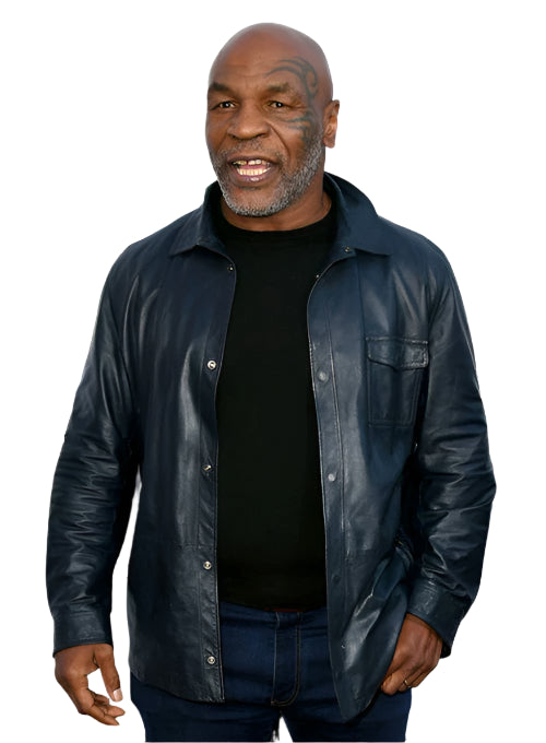 MIKE TYSON Black Leather Shirt