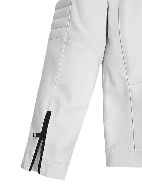 Men's White Sheep Leather Jacket