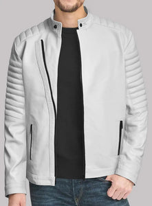 VIN DIESEL White Leather Jacket