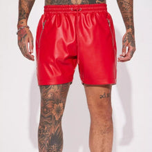 Laden Sie das Bild in den Galerie-Viewer, Elastische Shorts aus echtem Schafsleder für Herren
