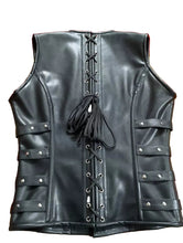 Load image into Gallery viewer, Men&#39;s Genuine Leather Vest Corset Steel Boned
