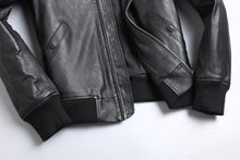 Charger l&#39;image dans la galerie, Blouson Biker Homme Noir Brando En Cuir Premium
