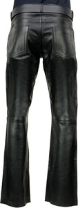 Men's Genuine Leather Straight Leg Biker trouser pants