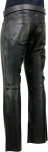 Men's Genuine Leather Straight Leg Biker trouser pants