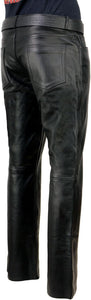 Men's Genuine Leather Straight Leg Biker trouser pants