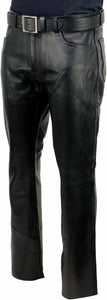 Men's Genuine Leather Straight Leg Biker trouser pants