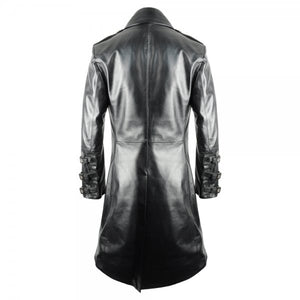 Men's Black Genuine Leather Tailcoat