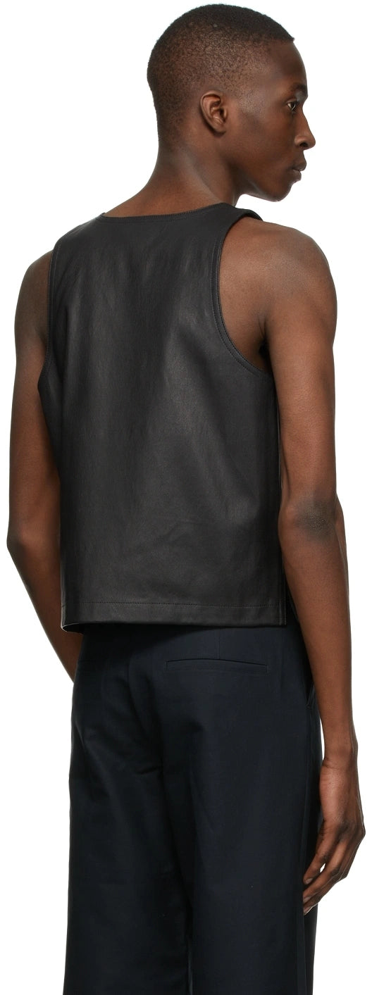 Men's Genuine Leather Tank Top Vest