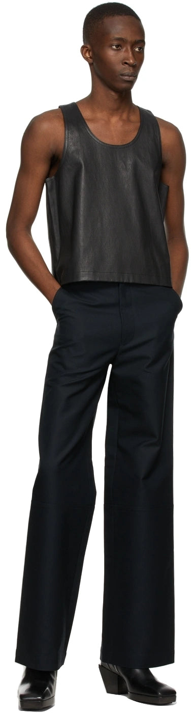 Men's Genuine Leather Tank Top Vest