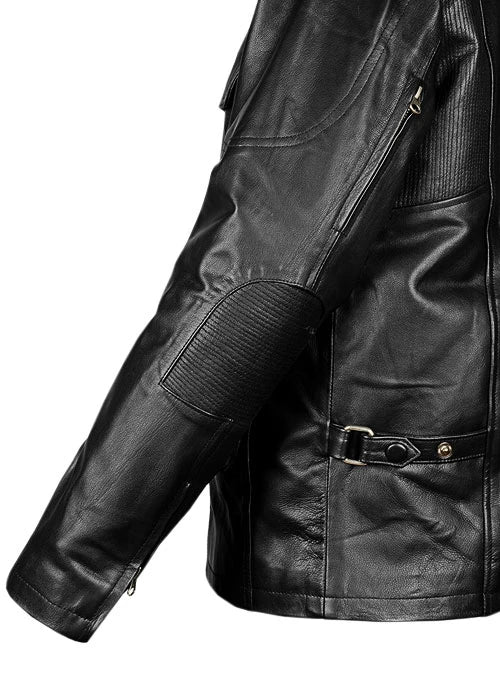 Men's Black Leather Long Jacket