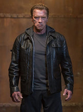 Indlæs billede til gallerivisning ARNOLD SCHWARZENEGGER Black Leather Jacket
