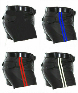 Men's Genuine Leather Shorts With Belt