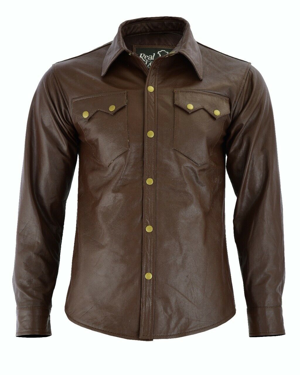 Men's Brown Genuine Sheep Leather Shirt – Leather Right