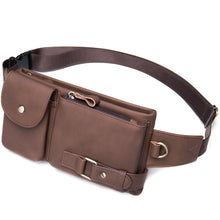 Cargar imagen en el visor de la galería, Men&#39;s Genuine Leather Waist Pack Waist Bag Belt Bag Phone Bag Travel Waist Pack
