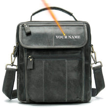 Indlæs billede til gallerivisning Men&#39;s Genuine Leather Cross body Bag Messenger Bag Shoulder Bag
