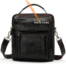 Lataa kuva Galleria-katseluun, Men&#39;s Genuine Leather Cross body Bag Messenger Bag Shoulder Bag
