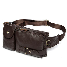 Load image into Gallery viewer, Men&#39;s Genuine Leather Waist Pack Waist Bag Belt Bag Phone Bag Travel Waist Pack
