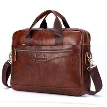 Charger l&#39;image dans la galerie, Men&#39;s Genuine Leather Handbags Laptop Bag Business Travel Messenger Bag
