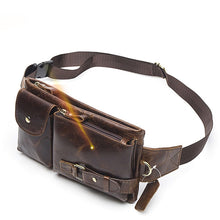 Carica l&#39;immagine nel visualizzatore di Gallery, Men&#39;s Genuine Leather Waist Pack Waist Bag Belt Bag Phone Bag Travel Waist Pack
